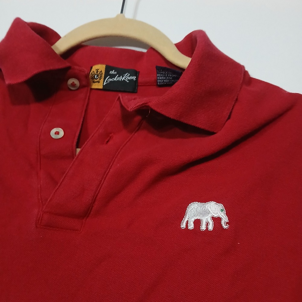 The Locker Room Polo Shirt‎ Elephant Logo Short Sleeve Casual Red Size M